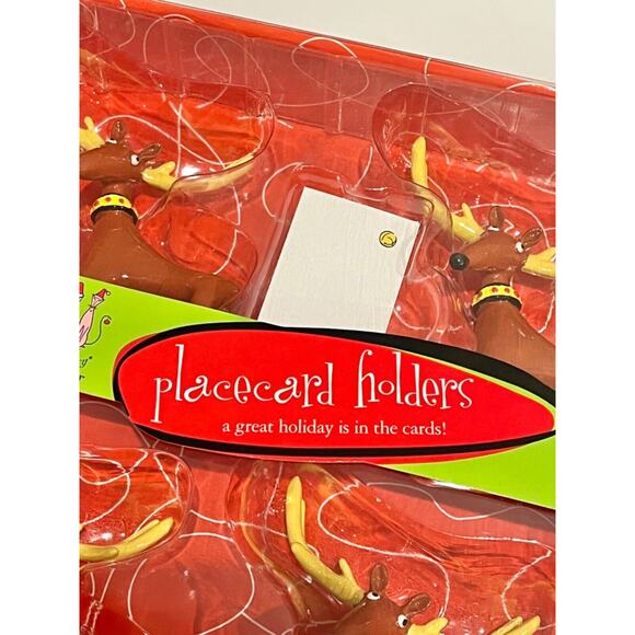 Sylvestri Reindeer Place Card Holders Holiday Figurines 4” Christmas Decor New - Picture 3 of 4